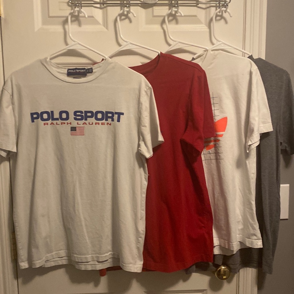 Polo, Addidas, Nike, Northface 4 shirt bundle.